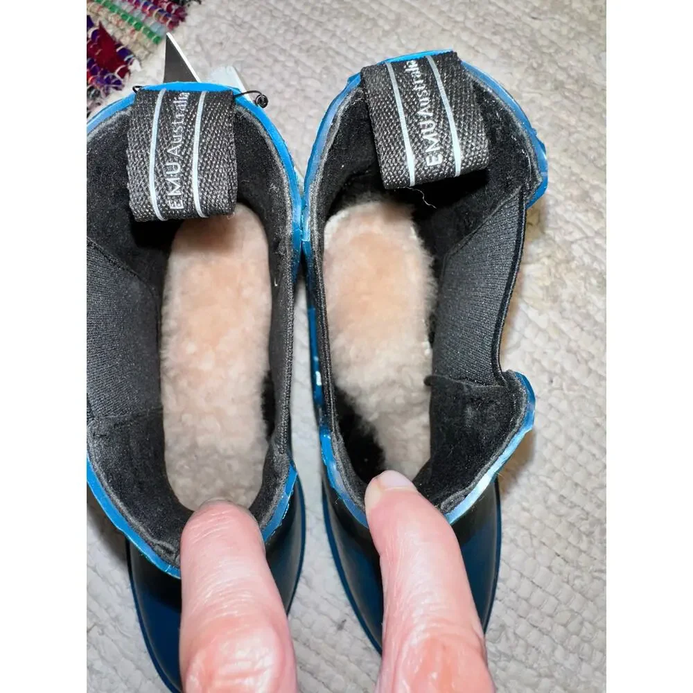 NWT EMU AUSTRALIA TURQUOISE TEAL BLUE WATERPROOF SHEARLING LINED BOOTS 8 -
